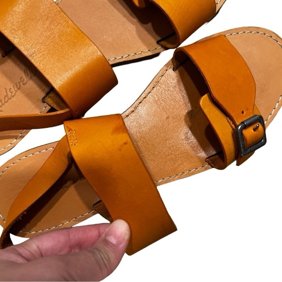MADEWELL The Boardwalk Buckle Sandal Cognac Smooth Leather Sz 7.5 - Picture 6 of 6